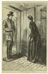 Woman opening door for a man