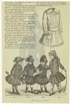 Girls in dresses and a blouse apron, United States, 1880s
