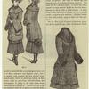 Checked tweed coat for girl of 12-14 ; Drab cloth pelisse for boy or girl of 6-8
