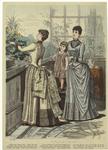 Toilette with pleated skirt ; Dress for little girls ; Toilette with drapery