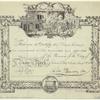 Fireman's certificate, 1787
