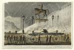 The fireman's procession passing the Washington monument, Union Square, evening Sept. 1st, 1858