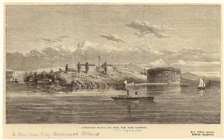 Governor’s Island and Fort, 1865.
