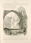 The tomb of Saladin, Damascus.  This mausoleum, which is just outside the north-west corner of the Great Mosque, is jealously guarded, and it is difficult to gain access to it. The south-western minaret of the Great Mosque can be seen through the archway.