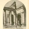 The triumphal arch, Palmyra.  It is about three hundred yards from the north-western corner of the Temple of the Sun, and formed the triple entrance to the Great Colonnade, which appears to have consisted of a broad central avenue with narrow ways on each side.