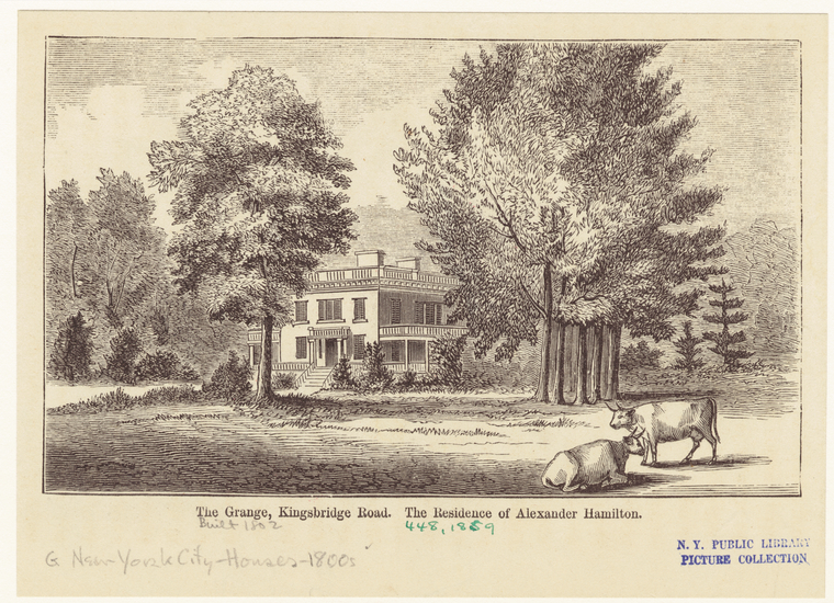 The Grange, Kingsbridge Road, The Residence Of Alexander Hamilton.