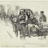 Immigrants traveling in a horse driven cart