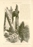 The fallen column, Ba'albek.  In the peristyle on the south side of the Temple of the Sun, where only four connected columns remain in situ. Several shafts have fallen from the temple platform into the little orchard below.