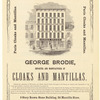 George Brodie, Importer And Manufacturer Of Cloaks And Mantillas.