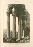 The south-east corner of the Temple of the Sun, Ba'albek.  At the east end of this temple there was a vestibule with a row of fluted columns within the outer line of plain columns; only two of these are now standing