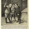 The eminent burghers Manheers, Tenbroek and Hardenbroeck disputing about the plan of the City of New Amsterdam