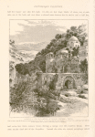 Convent of the Mullawîyeh, or dancing dervishes, Tripoli, with a distant view of the snow crowned summits of Lebanon. In the foreground flows the Kadîsha (the sacred river), called also Nahr Abû Ali. On the pathway may be seen a water-wheel and two millst