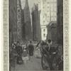 People walking on the sidewalk, New York City, 19th century