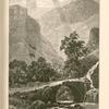 The valley of the Adonis (Nahr Ibrahim). The scenery in this valley was not surpassed by any in Lebanon.  The hillsides are in many places clothed with pines and oak-trees, and groves of mulberry and fruit-trees border the stream.