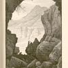 Under the natural bridge, Lebanon. The stream, after passing under the bridge, descends the mountain-side through a glen like a huge fissure, and then dashes over a ledge of rock in sheets of foam.