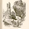 Limestone rocks, Ajeltûn, Lebanon. In this district, well named Kesrawan (Broken Region) is a chaos of rugged  mountains, which in some places assume grotesque and in others grand architectural forms. The belfry of the great Convent of Ajeltûn is shown in the background.