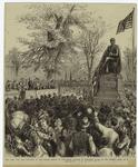 The unvailing of the bronze statue of Fitz-Greene Halleck by President Hayes, in the Central Park on m[cut off]"