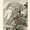 Râs el Abyad (White Cape), the ladder of Tyre. From the south side. The rock-cut undulating road. with its shallow steps, is in many places nearly two hundred feet above the sea.
