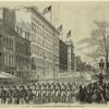 The Seventh Regiment marching down Broadway to embark for the war
