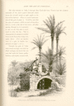 A well in a garden of Haifa, Showing a machine, called a sâkiyeh, raising water to fill the adjacent tank, on the right.