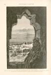 Plain of Sharon from the tower, Ramleh.  This tower, shown on page 144, was the minaret of a mosque called Jâmi'a el Abtad. It has a winding staircase of one hundred and twenty steps.  Its eastern windows overlook the town of Ramleh and the plain beyond, bounded by the hills of Judea.