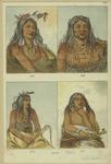 Men in tribal costumes, North America, 1830s