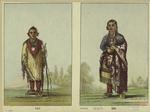 Child and woman in tribal costumes, North America, 1830s