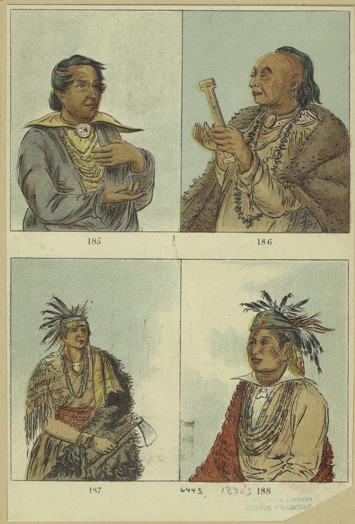 North American Indian men, 1830s - NYPL Digital Collections