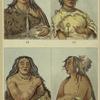 Men and a woman in tribal costumes, North America, 1830s