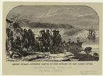 Henry Hudson offering liquor to the Indians on the North River