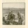 Bîr es Seba': the site of Beersheba.  The ancient wells can still be traced, and two of them are serviceable ; but the city has ceased to exist.  In the distance may be seen an encampment of the Tiyâheh Arabs.  In the foreground a woman is asking  alms...