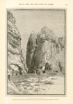 Cliffs of the Sîk, Petra.  Showing the western outlet of the great defile opposite to the rock-cut amphitheatre represented on page 216.