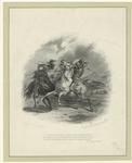 Men on horses engaged in battle