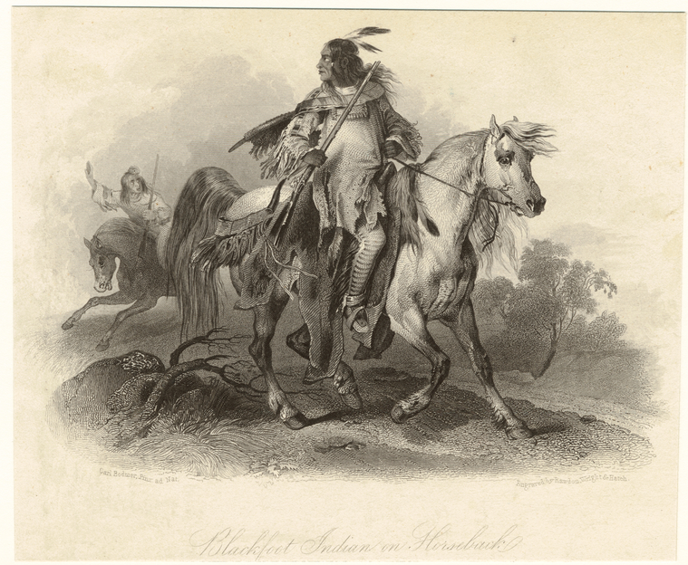 Blackfoot Indian on horseback NYPL Digital Collections