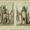 Man in headdress standing ; man standing with bird on his shoulder, 1830s
