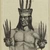 An indian chief of the tribe of Yahuas, Peru, in his state dress
