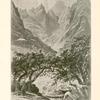 Wâdy Katarína, Sinai. This rocky glen, which goes by the name Shagg Músa, leads up from the orchards and gardens of the Convent of El Arab'in.