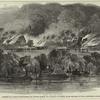 Burning of a slave establishment by British seamen and marines, at Keonga, River Mozamba, in the Mozambique Channel