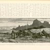 Bedawín encampment, Wâdy Sebíyeh, Sinai. This valley has been  mentioned as a likely camping ground for the Israelites, because of the view afforded of the summit of Jebel Músa.  There is no open space, however, for a great multitude.
