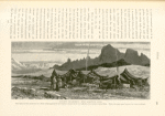 Bedawín encampment, Wâdy Sebíyeh, Sinai. This valley has been  mentioned as a likely camping ground for the Israelites, because of the view afforded of the summit of Jebel Músa.  There is no open space, however, for a great multitude.