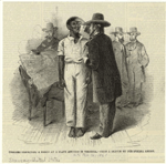 Dealers inspecting a negro at a slave auction in Virginia