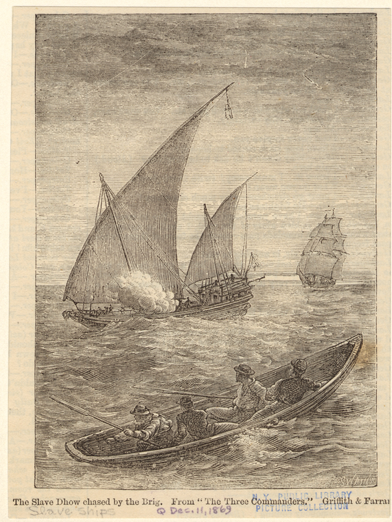 The slave dhow chased by the brig - NYPL Digital Collections