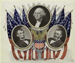 Portraits of presidents Lincoln, Washington, and Grant