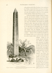 Obelisk of Heliopolis. Formed of red granite ; it has been so much encroached upon by deposits of mud that a considerable portion of its base is now covered.