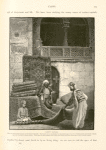 Carpet bazaar.  There are two carpet bazaars in the Khân-El-Khalîly. The larger one is established in the picturesque court of a cuilding of the thirteenth century, a portion of which is shown above.  Here may be seen carpets from India and Persia and from every part of the Turkish empire.