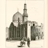 Tomb- mosque of El- Ashraf Barsabay.  In the Eastern Cemetary, or so-called "Tomb of the Khalifs."  It is constructed of alternate courses of pale red and yellowish white limestone.  Barsabay died A.D. 1438