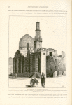 Tomb- mosque of El- Ashraf Barsabay.  In the Eastern Cemetary, or so-called "Tomb of the Khalifs."  It is constructed of alternate courses of pale red and yellowish white limestone.  Barsabay died A.D. 1438