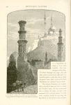 The citadel from the "Tombs of the Memlûks."  The Great Mosque of Mohammed 'Aly with is tall minarets and clister of somes dtands within the Citadel, and is the most conspicuous land-mark of Cairo.