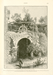 A water-wheel (sâkiyeh) on the canal.  When the creaking wooden wheels are in motion the earthenware jars, strung to ropes made of palm fibre, revolve, alternately dripping into the water and emptying themselves into a trough connected with a reservoir.