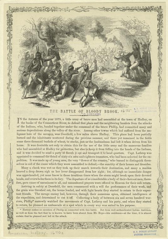The battle of Bloody Brook - NYPL Digital Collections